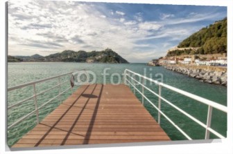 Lienzo Puente de madera entrante al mar